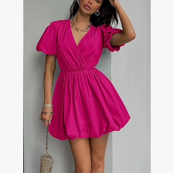 PRETTYGARDEN Dresses & Skirts - NWT PRETTYGARDEN Women's Summer Puff Sleeve Short Mini Dress Flowy Ruffle